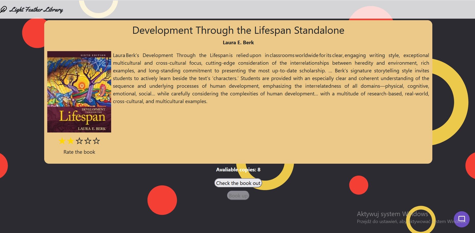opis książki opis książki w aplikacji bibliotecznej (NodeJS, React, REST API, JS)