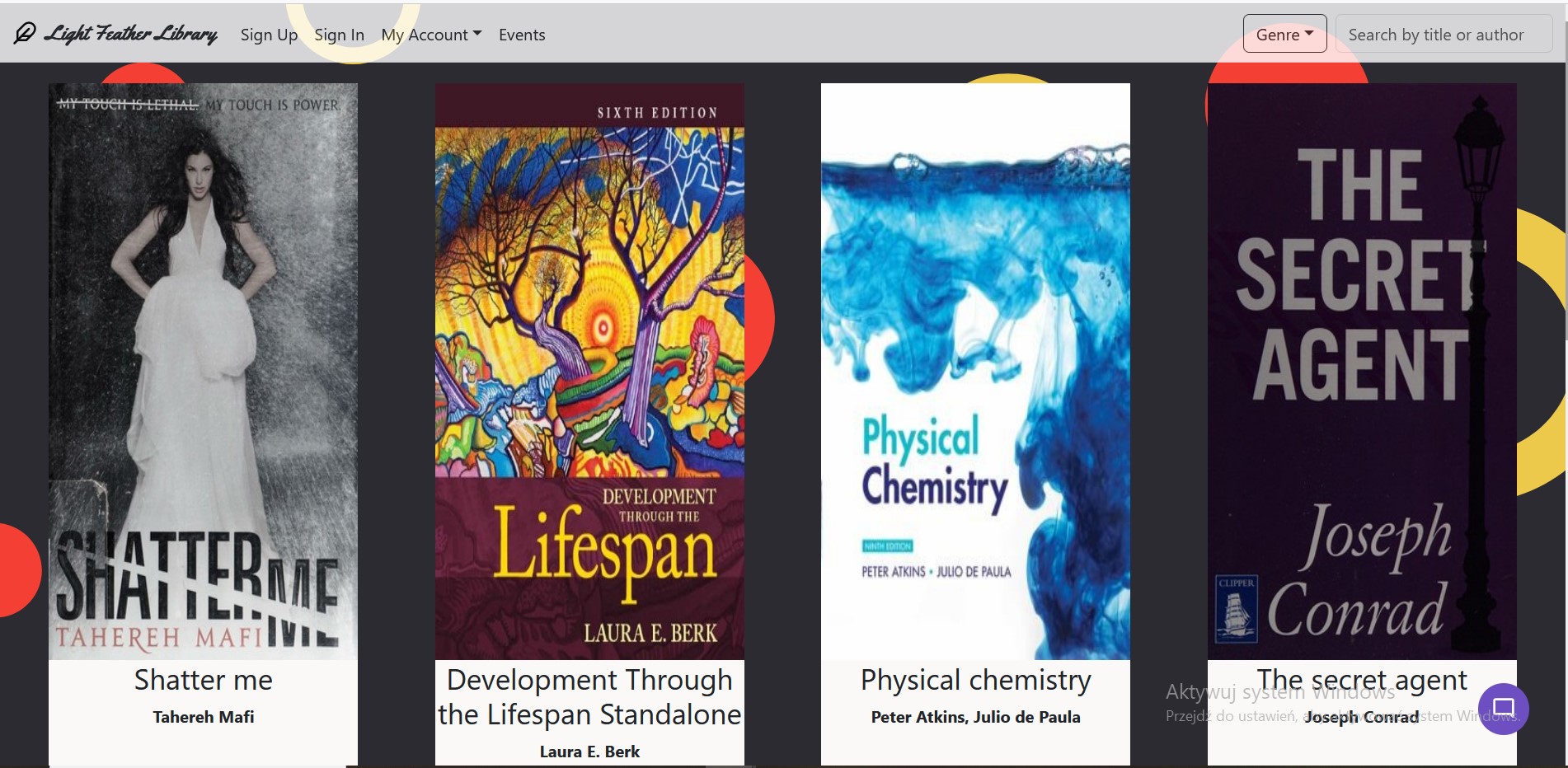 strona główna aplikacji bibliotecznej część 1. strona główna aplikacji bibliotecznej (NodeJS, REST API, JS, React)