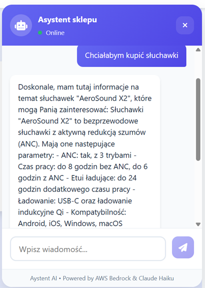 conversation with the bot overview